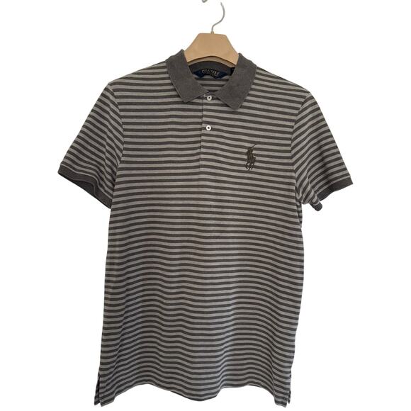 Polo Golf Other - Polo Golf Ralph Lauren Shirt Size LARGE Gray Stripe Big Pony Pro Fit Mens Polo
